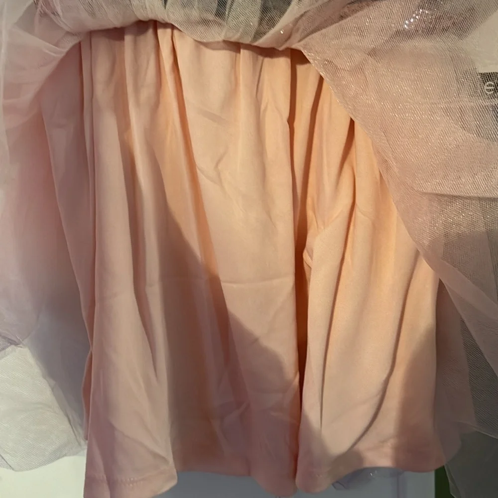 Zunie Kids' Dress size 4 Jean connected Top with Mesh Skirt & Pink Glitter Belt